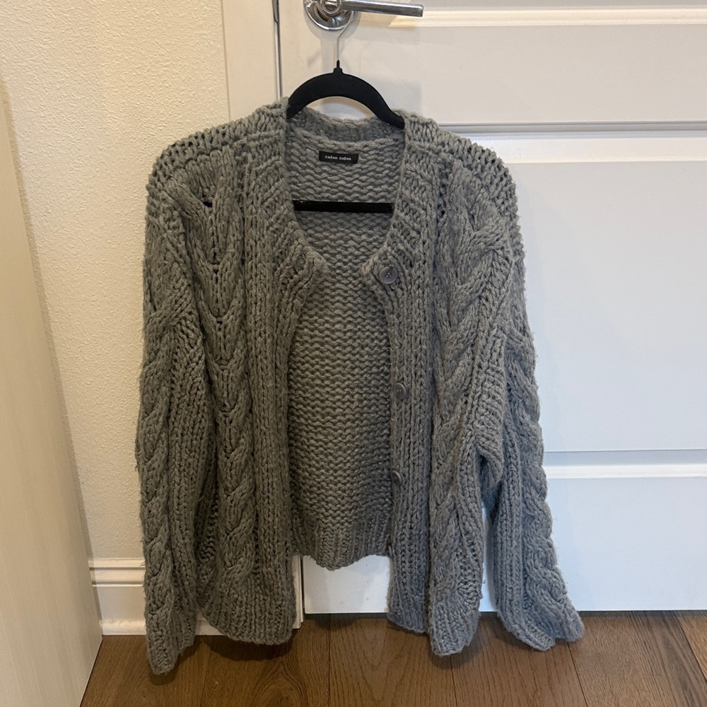 Chunky Knit Gray Sweater Women S